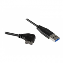 StarTech.com 1m 3 ft Slim Micro USB 3.0 Cable M / M - Right-Angle Micro-USB - USB 3.0 A to Micro B - Angled Micro USB - USB 3.1 Gen 1 5Gbps (USB3AU1MRS) - USB cable - Micro-USB Type B (M) to USB Type A (M) - USB 3.0 - 1 m - right-angled connector - black - for P / N: HB30A4AIB, HB30AM4AB, HB30C4AIB, HB31C2A2CME, HB31C3A1CME, HB31C4AB