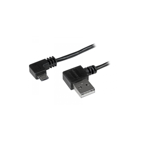 StarTech.com 2m 6 ft Micro-USB Cable with Right-Angled Connectors - M / M - USB A to Micro B Cable - 6ft Right Angle Micro USB Cable (USB2AUB2RA2M) - USB cable - Micro-USB Type B (M) to USB (M) - USB 2.0 - 2 m - right-angled connector - black - for P / N: USB2PCARBK, USB2PCARBKS, USBEXTAA10BK, USBEXTAA6BK, USBLT2PCARW, USBUB2PCARB - 0