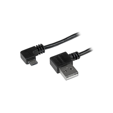 StarTech.com 2m 6 ft Micro-USB Cable with Right-Angled Connectors - M / M - USB A to Micro B Cable - 6ft Right Angle Micro USB Cable (USB2AUB2RA2M) - USB cable - Micro-USB Type B (M) to USB (M) - USB 2.0 - 2 m - right-angled connector - black - for P / N: USB2PCARBK, USB2PCARBKS, USBEXTAA10BK, USBEXTAA6BK, USBLT2PCARW, USBUB2PCARB - 3