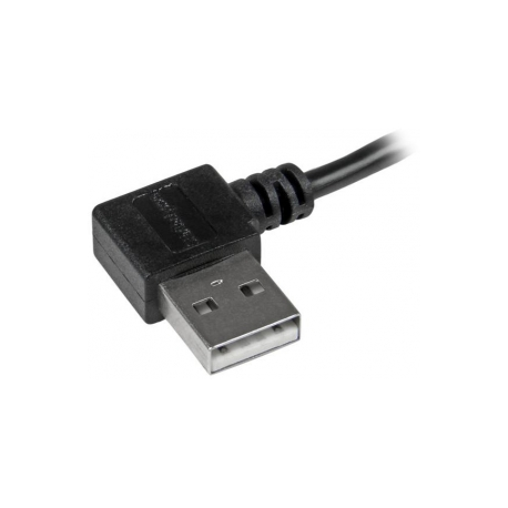 StarTech.com 2m 6 ft Micro-USB Cable with Right-Angled Connectors - M / M - USB A to Micro B Cable - 6ft Right Angle Micro USB Cable (USB2AUB2RA2M) - USB cable - Micro-USB Type B (M) to USB (M) - USB 2.0 - 2 m - right-angled connector - black - for P / N: USB2PCARBK, USB2PCARBKS, USBEXTAA10BK, USBEXTAA6BK, USBLT2PCARW, USBUB2PCARB - 5