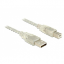 DeLOCK - USB cable - USB Type B (M) to USB (M) - USB 2.0 - 1 m - transparent