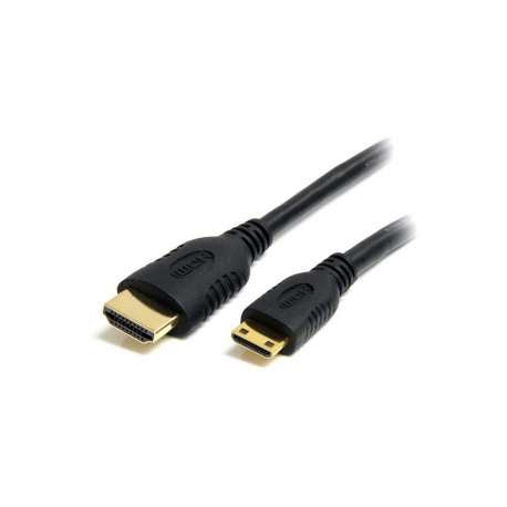 StarTech.com 0.5m High Speed HDMI Cable with Ethernet HDMI to HDMI Mini - HDMI cable with Ethernet - HDMI male to mini HDMI male - 50 cm - shielded - black - 3