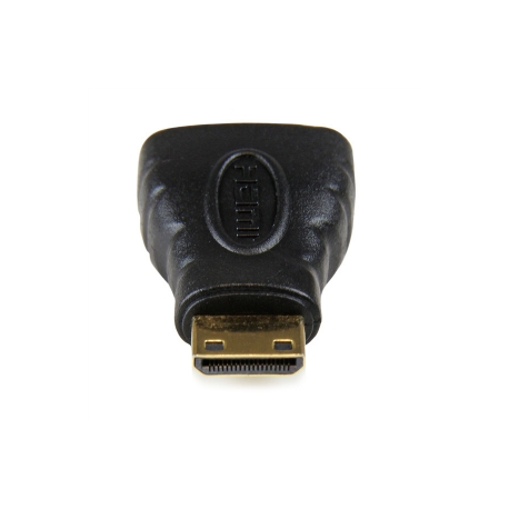 StarTech.com Mini HDMI to HDMI Adapter, 4K High Speed HDMI Adapter, 4K 30Hz Ultra HD High Speed HDMI Adapter, HDMI 1.4, Gold Plated Connectors, UHD Mini HDMI Adapter 4K, Black - Mini HDMI to HDMI Converter - HDMI adapter - HDMI female to mini HDMI male - black - 2