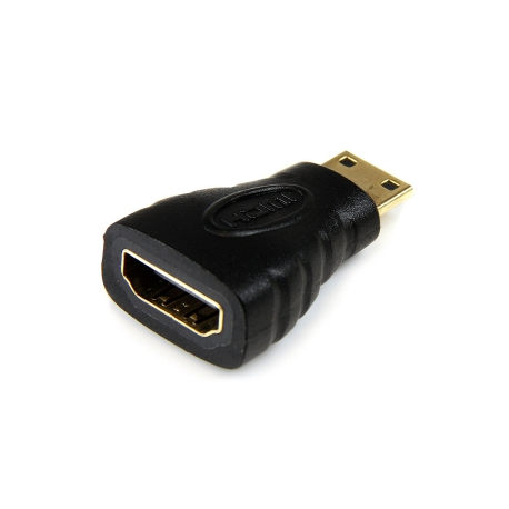 StarTech.com Mini HDMI to HDMI Adapter, 4K High Speed HDMI Adapter, 4K 30Hz Ultra HD High Speed HDMI Adapter, HDMI 1.4, Gold Plated Connectors, UHD Mini HDMI Adapter 4K, Black - Mini HDMI to HDMI Converter - HDMI adapter - HDMI female to mini HDMI male - black - 3