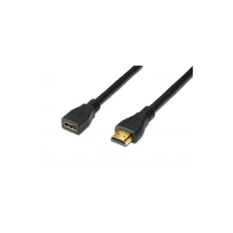 ASSMANN HDMI High Speed - HDMI extension cable with Ethernet - HDMI female to HDMI male - 3 m - triple shielded - black - 0
