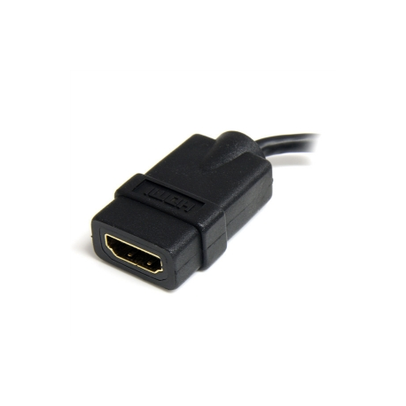 StarTech.com 5in High Speed HDMI Adapter Cable - HDMI to HDMI Micro - F / M - 5 inch Micro HDMI Adapter - HDMI Female to Micro HDMI Male (HDADFM5IN) - HDMI adapter - HDMI female to micro HDMI male - 1.2 cm - shielded - black - for P / N: HDMM30CM - 1