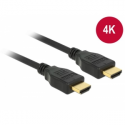 Delock - HDMI cable with Ethernet - HDMI male to HDMI male - 1 m - triple shielded twisted pair - black - 4K support