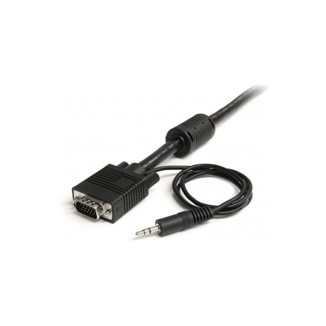 StarTech.com 5m Coax High Resolution Monitor VGA Video Cable with Audio - VGA cable - HD-15 (VGA), stereo mini jack (M) to HD-15 (VGA), stereo mini jack (M) - 5 m - molded, thumbscrews - black - 2