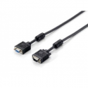 Equip VGA HD15m/HD15f with ferrite core 20m cable black