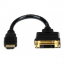 StarTech.com HDMI Male to DVI Female Adapter - 8in - 1080p DVI-D Gender Changer Cable (HDDVIMF8IN) - Adapter - HDMI male to DVI-D female - 20.32 cm - shielded - black - for P / N: BNDDKT30CAHV, CDP2DVIMM2MB, DKT30CSDHPD, DKT30CSDHPD3, DP2DVI2MM3, DP2DVIMM6X10