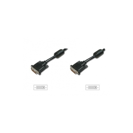 DIGITUS - DVI cable - dual link - DVI-D (M) to DVI-D (M) - 5 m - molded, thumbscrews - black - 0
