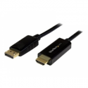 StarTech.com 6.5 ft  /  2m DisplayPort to HDMI converter cable - 4K (DP2HDMM2MB) - Adapter cable - DisplayPort male to HDMI male - 2 m - black - 4K support - for P / N: DK30CH2DEP, DK30CH2DEPUE, DK30CH2DPPD, DK30CH2DPPDU, DK30CHDDPPD, DK30CHDPPDUE