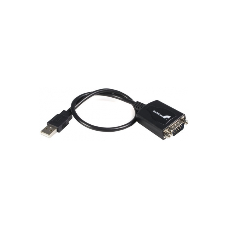 StarTech.com 1 ft USB to RS232 Serial DB9 Adapter Cable with COM Retention - Serial adapter - USB - RS-232 - black - 4