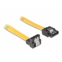 DeLOCK Cable SATA - SATA cable - Serial ATA 150 / 300 - SATA (F) to SATA (F) - 70 cm - down-angled connector, latched, straight connector - yellow