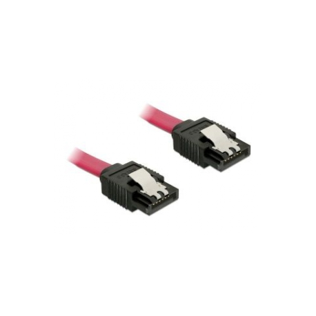 DeLOCK - SATA cable - Serial ATA 150 / 300 / 600 - SATA (M) to SATA (M) - 30 cm - thumbclips - red - for P / N: 89270, 89271 - 0