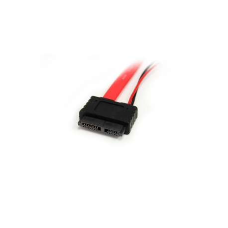StarTech.com 20in Slimline SATA to SATA with LP4 Power Cable Adapter - slim SATA Adapter - slimline Adapter - slim SATA to SATA (SLSATAF20) - SATA cable - Serial ATA 150 / 300 / 600 - Slimline SATA (F) to SATA, 4 pin internal power (12V) - 50.8 cm - red - 2