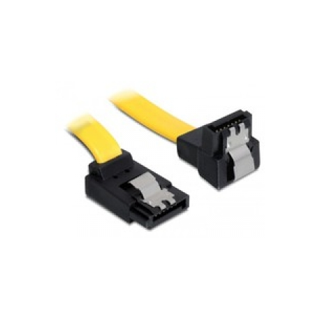 DeLOCK Cable SATA - SATA cable - Serial ATA 150 / 300 / 600 - SATA (F) to SATA (F) - 50 cm - down-angled connector, latched, up-angled connector - yellow - 0