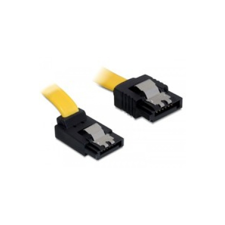 DeLOCK Cable SATA - SATA cable - Serial ATA 150 / 300 / 600 - SATA (F) to SATA (F) - 50 cm - latched, up-angled connector, straight connector - yellow - 0