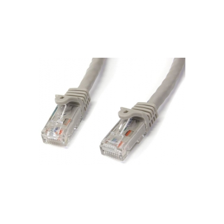 StarTech.com 15m CAT6 Ethernet Cable, 10 Gigabit Snagless RJ45 650MHz 100W PoE Patch Cord, CAT 6 10GbE UTP Network Cable w / Strain Relief, Grey, Fluke Tested / Wiring is UL Certified / TIA - Category 6 - 24AWG (N6PATC15MGR) - Patch cable - RJ-45 (M) to RJ-45 (M) - 15 m - UTP - CAT 6 - molded, snagless - grey - 1