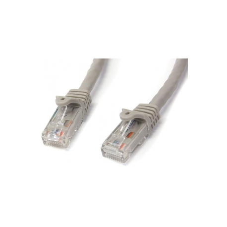 StarTech.com 15m CAT6 Ethernet Cable, 10 Gigabit Snagless RJ45 650MHz 100W PoE Patch Cord, CAT 6 10GbE UTP Network Cable w / Strain Relief, Grey, Fluke Tested / Wiring is UL Certified / TIA - Category 6 - 24AWG (N6PATC15MGR) - Patch cable - RJ-45 (M) to RJ-45 (M) - 15 m - UTP - CAT 6 - molded, snagless - grey - 3