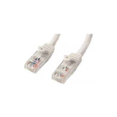 StarTech.com 15m CAT6 Ethernet Cable, 10 Gigabit Snagless RJ45 650MHz 100W PoE Patch Cord, CAT 6 10GbE UTP Network Cable w / Strain Relief, White, Fluke Tested / Wiring is UL Certified / TIA - Category 6 - 24AWG (N6PATC15MWH) - Patch cable - RJ-45 (M) to RJ-45 (M) - 15 m - UTP - CAT 6 - molded, snagless - white - 0