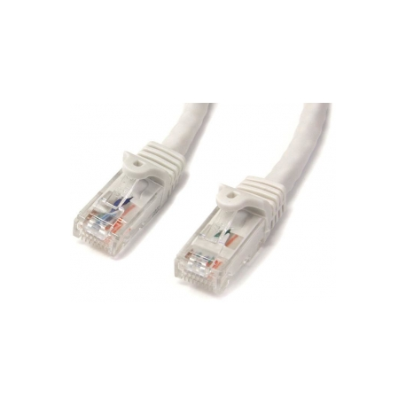 StarTech.com 15m CAT6 Ethernet Cable, 10 Gigabit Snagless RJ45 650MHz 100W PoE Patch Cord, CAT 6 10GbE UTP Network Cable w / Strain Relief, White, Fluke Tested / Wiring is UL Certified / TIA - Category 6 - 24AWG (N6PATC15MWH) - Patch cable - RJ-45 (M) to RJ-45 (M) - 15 m - UTP - CAT 6 - molded, snagless - white - 1