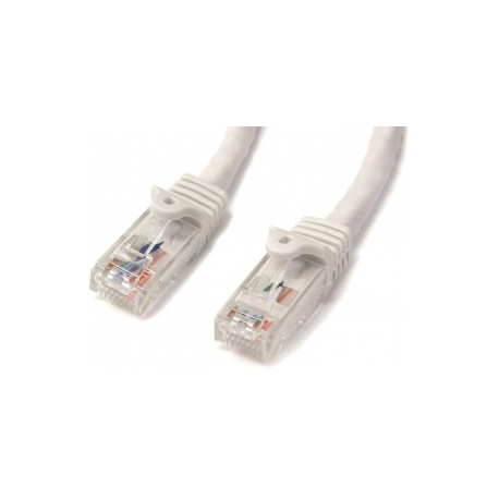 StarTech.com 15m CAT6 Ethernet Cable, 10 Gigabit Snagless RJ45 650MHz 100W PoE Patch Cord, CAT 6 10GbE UTP Network Cable w / Strain Relief, White, Fluke Tested / Wiring is UL Certified / TIA - Category 6 - 24AWG (N6PATC15MWH) - Patch cable - RJ-45 (M) to RJ-45 (M) - 15 m - UTP - CAT 6 - molded, snagless - white - 3