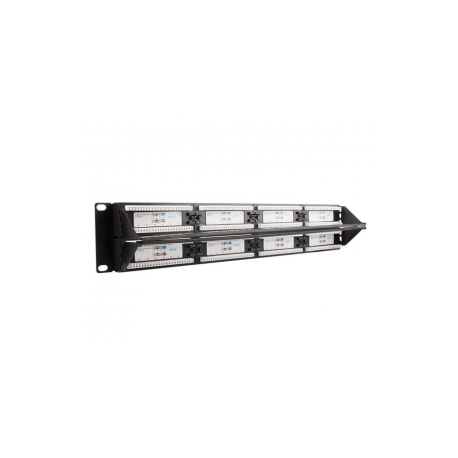 Gembird NPP-C648CM-001 - Patch panel with cable management - CAT 6 - black - 2U - 19" - 48 ports - 2
