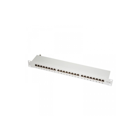 LogiLink - Patch panel - CAT 6a - STP - RJ-45 X 24 - light grey, RAL 7035 - 1U - 19" - 0