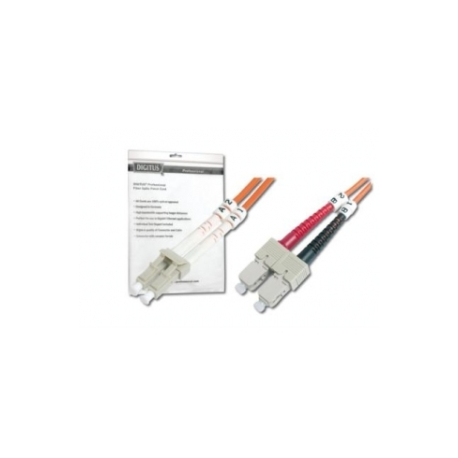 DIGITUS - Patch cable - LC multi-mode (M) to SC multi-mode (M) - 2 m - fibre optic - 50  /  125 micron - OM2 - halogen-free - orange - 0