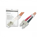 DIGITUS - Patch cable - LC multi-mode (M) to SC multi-mode (M) - 2 m - fibre optic - 50  /  125 micron - OM2 - halogen-free - orange