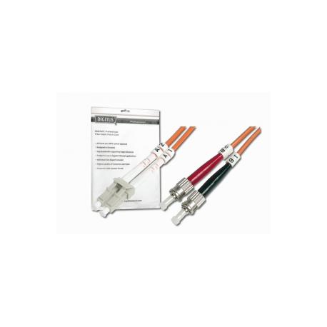DIGITUS - Patch cable - LC multi-mode (M) to ST multi-mode (M) - 1 m - fibre optic - 50  /  125 micron - OM2 - halogen-free - orange - 1