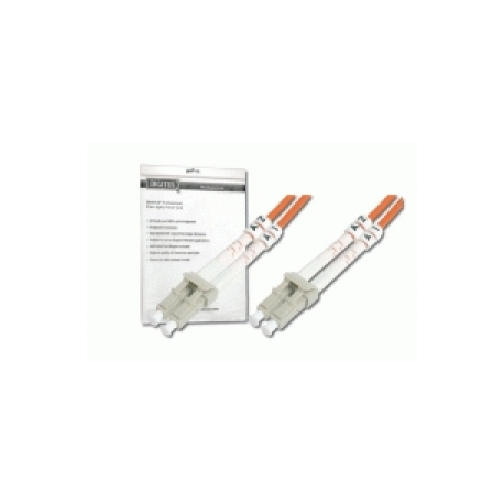 DIGITUS - Patch cable - LC multi-mode (M) to LC multi-mode (M) - 2 m - fibre optic - 50  /  125 micron - OM2 - halogen-free - orange - 1