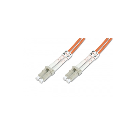 DIGITUS - Patch cable - LC multi-mode (M) to LC multi-mode (M) - 2 m - fibre optic - 50  /  125 micron - OM2 - halogen-free - orange - 2