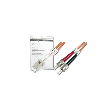 DIGITUS - Patch cable - LC multi-mode (M) to ST multi-mode (M) - 2 m - fibre optic - 50  /  125 micron - OM2 - halogen-free - orange - 0