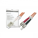 DIGITUS - Patch cable - LC multi-mode (M) to ST multi-mode (M) - 2 m - fibre optic - 50  /  125 micron - OM2 - halogen-free - orange