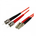 StarTech.com 5m Fiber Optic Cable - Multimode Duplex 50 / 125 - LSZH - LC / ST - OM2 - LC to ST Fiber Patch Cable - Patch cable - ST multi-mode (M) to LC multi-mode (M) - 5 m - fibre optic - duplex - 50  /  125 micron - OM2 - molded - orange - for P / N: MCM1110MMLC