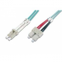 DIGITUS - Patch cable - LC multi-mode (M) to SC multi-mode (M) - 1 m - fibre optic - 50  /  125 micron - OM3 - booted, halogen-free - aqua