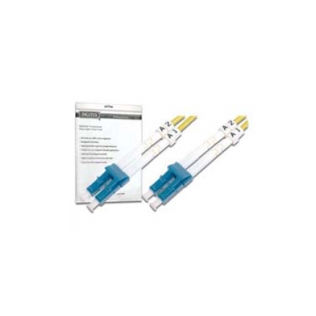 DIGITUS - Patch cable - LC single-mode (M) to LC single-mode (M) - 10 m - fibre optic - 9  /  125 micron - OS2 - booted, halogen-free - yellow - 0