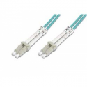 DIGITUS - Patch cable - LC multi-mode (M) to LC multi-mode (M) - 5 m - fibre optic - 50  /  125 micron - OM3 - booted, halogen-free - aqua