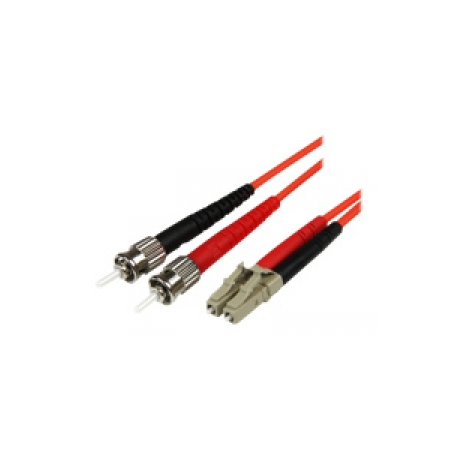 StarTech.com 2m Fiber Optic Cable - Multimode Duplex 50 / 125 - LSZH - LC / ST - OM2 - LC to ST Fiber Patch Cable - Patch cable - ST multi-mode (M) to LC multi-mode (M) - 2 m - fibre optic - duplex - 50  /  125 micron - OM2 - molded - orange - for P / N: MCM1110MMLC - 0