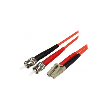 StarTech.com 2m Fiber Optic Cable - Multimode Duplex 50 / 125 - LSZH - LC / ST - OM2 - LC to ST Fiber Patch Cable - Patch cable - ST multi-mode (M) to LC multi-mode (M) - 2 m - fibre optic - duplex - 50  /  125 micron - OM2 - molded - orange - for P / N: MCM1110MMLC - 3