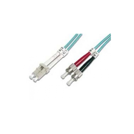 DIGITUS - Patch cable - SC multi-mode (M) to SC multi-mode (M) - 3 m - fibre optic - 50  /  125 micron - OM3 - booted, halogen-free - aqua - 0