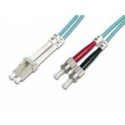DIGITUS - Patch cable - SC multi-mode (M) to SC multi-mode (M) - 3 m - fibre optic - 50  /  125 micron - OM3 - booted, halogen-free - aqua