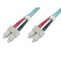 DIGITUS Professional - Patch cable - SC multi-mode (M) to SC multi-mode (M) - 2 m - fibre optic - duplex - 50  /  125 micron - OM3 - halogen-free - aqua