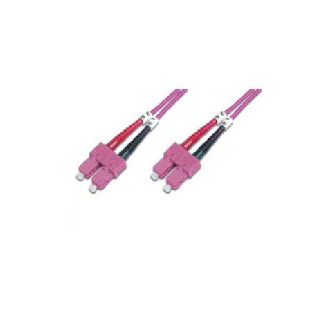 DIGITUS Professional - Patch cable - SC multi-mode (M) to SC multi-mode (M) - 1 m - fibre optic - duplex - 50  /  125 micron - OM4 - booted, halogen-free - aqua - 0