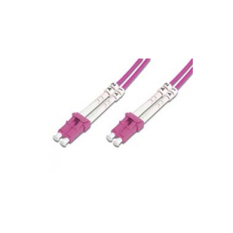 DIGITUS - Patch cable - LC multi-mode (M) to LC multi-mode (M) - 2 m - fibre optic - duplex - 50  /  125 micron - OM4 - halogen-free - purple, RAL 4003 - 0