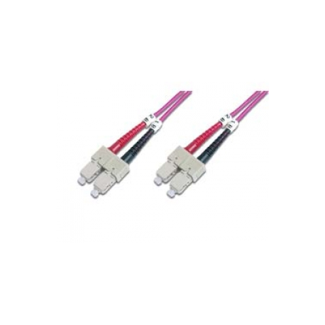 DIGITUS Professional - Patch cable - SC multi-mode (M) to SC multi-mode (M) - 3 m - fibre optic - duplex - 50  /  125 micron - OM4 - halogen-free - RAL 4003 - 0