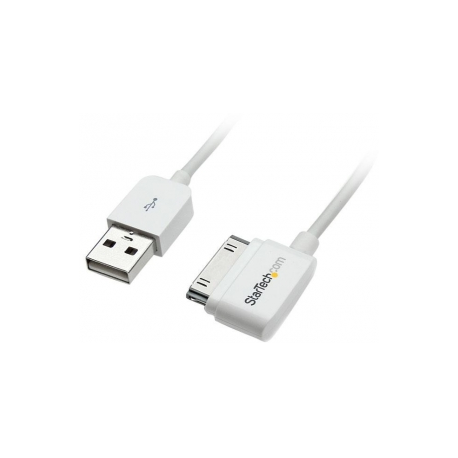StarTech.com Apple 30-pin Dock Connector to USB Cable iPhone iPod iPad - Charging  /  data adapter - Apple Dock male to USB male - 1 m - white - for P / N: ST73007UA - 1
