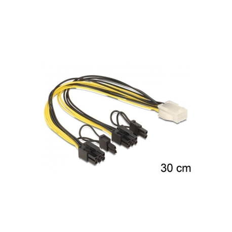 DeLOCK - Power cable - 8 pin PCIe power (6+2) (M) to 6 pin PCIe power (F) - 30 cm - 1